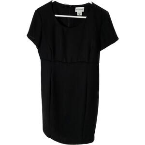 Motherhood Maternity Women’s Black Dress Large Short Sleeve Lined Scoop Neck